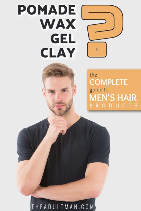 Pomade Hairstyle Men, Hair Pomade Men, Hair Gel For Men, Crunchy Hair, Hair Paste, Hair Clay, Hairstyle Names, Mens Hair Care, Thick Curly Hair