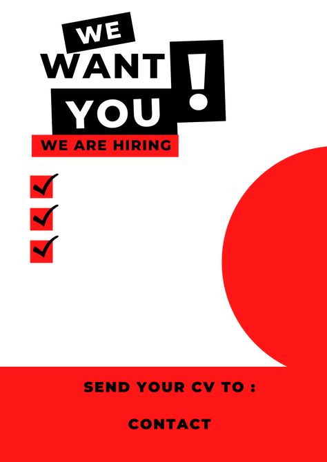 We want you! Editable poster for advertising Hiring Advertisement, We Are Hiring Poster, Vintage Flyer, Restaurant Images, Hiring Poster, Job Poster, Recruitment Poster, We Are Hiring, We're Hiring