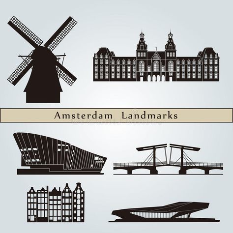 Amsterdam Landmarks, Amsterdam Living, Vector Building, Amsterdam Architecture, Amsterdam Skyline, Cheese Store, Photographer Business Card Template, Photographer Business Cards, City Vector