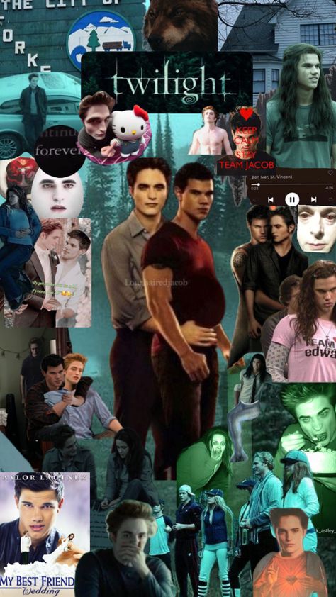 Twilight Aesthetic Party, Twilight Collage Wallpaper, Jacob Twilight Aesthetic, Aesthetic Twilight Wallpaper, Twilight Room Aesthetic, Twilight Lockscreen, Twilight Movie Night, Twilight Wallpaper Aesthetic, Team Jacob Twilight