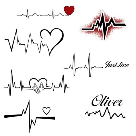 Heartbeat tattoo designs Tatuaje Ekg, Ekg Tattoo, Heartbeat Tattoo Design, Heartbeat Tattoo, Tattoo Heart, Inspiration Tattoos, Dad Tattoos, Pola Sulam, Tattoos For Daughters