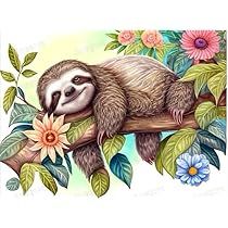 Aesthetic Painting For Room, Painting For Room Decor, Painting For Room, Smiling Sloth, Room Decor Bathroom, Diy Puzzle, Artistic Aesthetic, Diamond Painting Kits, Cute Sloth