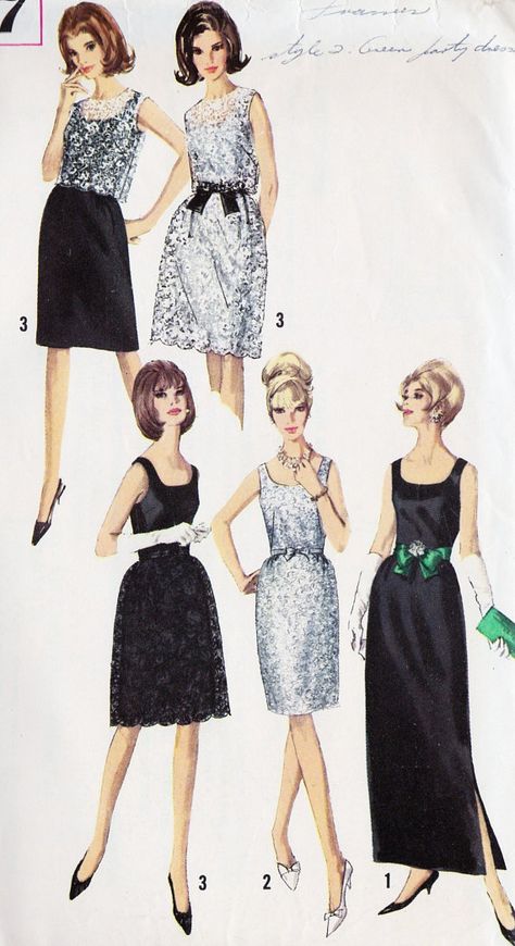 1960s Misses Fitted Cocktail Dress or Evening Gown 1960s Couture, 1960s Clothes, Evening Dress Pattern, Coktail Dress, Fitted Cocktail Dress, Evening Dress Patterns, 1960 Fashion, Patron Vintage, 1960s Style