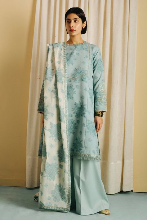 Zara Shahjahan Casual, Lawn Designs, Spring Edit, Zara Shahjahan, Beautiful Casual Dresses, Pakistani Fashion Casual, Trendy Shirt Designs, Pakistani Fancy Dresses, Embroidered Velvet