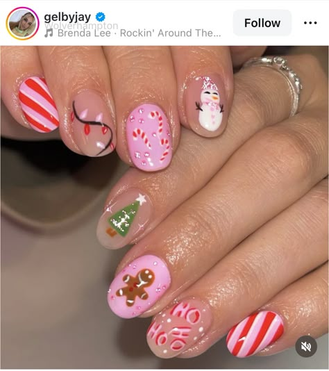 Gel Nail Designs Short Nails Kids Christmas, Christmas Nails Short For Kids, Cute Preppy Christmas Nails, Holiday Nails For Kids, Preppy Nail Ideas For Kids Short, Hawaii Christmas Nails, Christmas Kids Nails, Preppy Nail Designs For Kids, Kid Christmas Nails