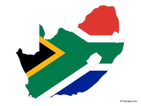 Flag Map of South Africa | Free Vector Maps Map South Africa, South African Flag Art, South Africa Drawing, South African Map, African Logo, Africa Drawing, Africa Tribes, South Africa Map, South Africa Flag