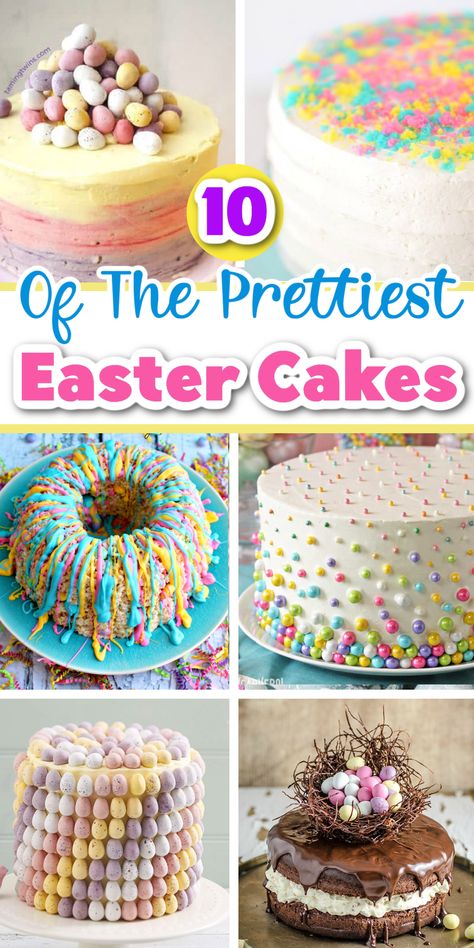 Easter Cakes Easy Cute Easter Desserts, Easter Strawberry Cake, Bunny Desserts For Easter, Desserts For Easter Easy, Easter Lunch Dessert, Dessert Ideas For Easter, Easter Dessert Cake, Easter Decorated Cakes, Beautiful Easter Desserts