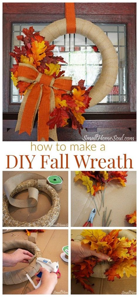 DIY Fall Wreath | How to Make your own burlap wreath for fall. Decorate your porch for autumn. Easy to follow instructions. Decorate for Fall! Full tutorial shared by Small Home Soul for TodaysCreativeLife.com Easy Burlap Wreath, Fall Wreath Tutorial, Wreath For Fall, Easy Fall Wreaths, Straw Wreath, Holiday Wreaths Diy, Diy Fall Wreath, Autumn Decorating, Christmas Wreaths To Make