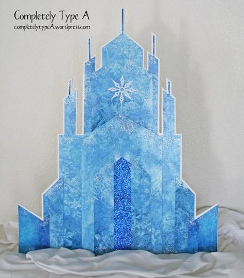 How to make Elsa's Ice Castle from Disney's Frozen.  Free pattern and tutorial. Elsa Castle, 4de Verjaardag, Frozen Decorations, Frozen Castle, Frozen Bday Party, Disney Frozen Party, Ice Castle, Anniversaire Diy, Elsa Birthday