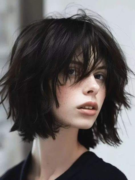 31 Brief Bob Hairstyles with Bangs for a Recent Look - yourwifeknows.com- #bangs #bob #Fresh #Hairstyles #short #yourwifeknows.com Check more at https://howcandothis.com/hairstyleideas/31-brief-bob-hairstyles-with-bangs-for-a-recent-look-yourwifeknows-com/ Shorts Hairstyles For Women, Short Black Bob With Bangs, Black Hair Inspo Short, Short Female Haircut, Short Black Hair With Bangs, Short Female Hairstyles, Short Hair Aesthetic, Tomboy Hair, Black Hair Bangs