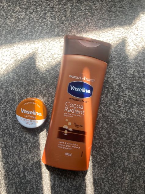 #vaseline #cocoa #cocoabutter African Bodycare, Vaseline Cocoa Glow, Vaseline Cocoa, Vaseline Cocoa Butter, Indian Skincare, Cocoa Butter Body Lotion, Vaseline Lotion, Cocoa Butter Lotion, Vaseline Original