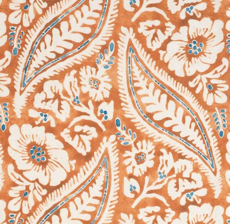 Derived from a 19th century ‘Indienne’... Indian Fabric Patterns, Vintage Block Print, Fabric Design Textile, Textile Patterns Design Fashion Texture, Fabric Prints Design Textiles, Cute Fabric Prints, Prints For Fabrics, Printed Fabric Texture, Indian Floral Pattern