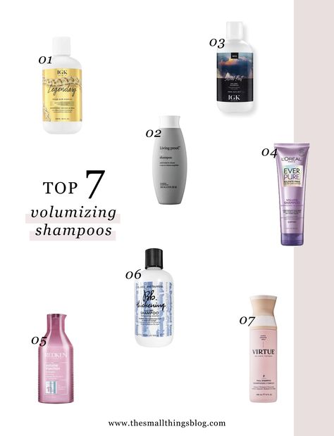 Best Volumizing Shampoo, Living Proof Shampoo, Thicken Fine Hair, Drugstore Shampoo, Bumble And Bumble Thickening, Hair Thickening Shampoo, Fine Flat Hair, The Small Things Blog, Shampoo For Fine Hair