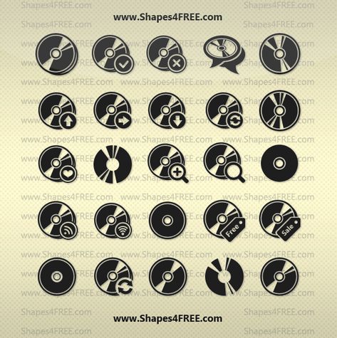 Free Shapes: 25 CD Disc Photoshop Vector Shapes Cd Tattoo, Disc Icon, Cd Icon, Photoshop Shapes, Create Icon, Free Shapes, Web Design Projects, Jewelry Tattoo, Web Icons