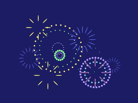 New Years Animation, Vdo Design, Fireworks Animation, Fireworks Gif, New Year Countdown, Fireworks Art, Vector Animation, Fireworks Design, Animation Stop Motion