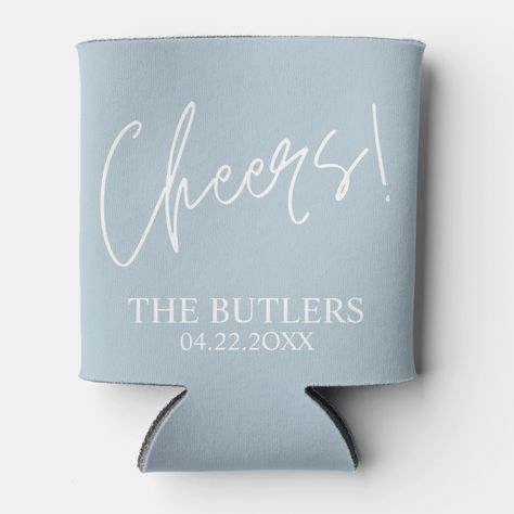 Reception Koozies, Dusty Blue Color, Dusty Blue Wedding, Wedding Koozies, Wedding Plan, Dusty Blue Weddings, Wedding 2024, Couple Shower, Can Coolers