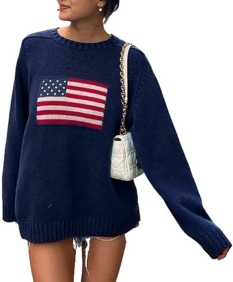 Knitwear Fall, American Flag Sweatshirt, Flag Sweater, Streetwear Spring, Fall Streetwear, Autumn Knitwear, American Flag Sweater, Casual Sweater, Sweater Vintage