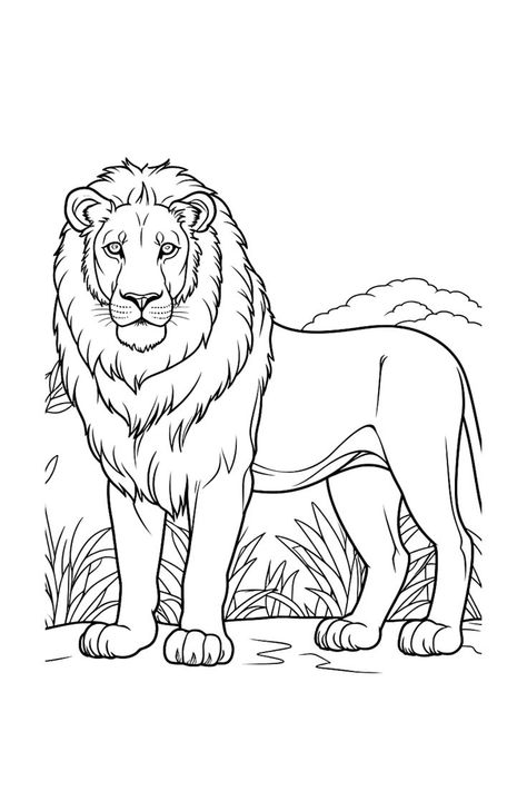 Lion Coloring, Lion Craft, Lion Coloring Pages, Lion Drawing, Free Adult Coloring Pages, Cute Lion, Online Coloring Pages, Lion Art, Animal Coloring Pages