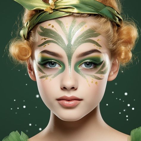 Forest Elf Makeup Look, Woodland Elf Makeup, Elf Face Paint, Forest Elf Makeup, Woodland Fairy Makeup, Dryad Costume, Green Face Paint, Fairy Face Paint, Fairy Face