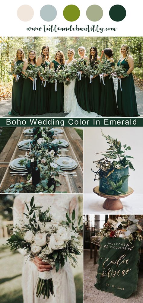 Emerald Green Gray Wedding, Winter Wedding Colors Emerald Green, Fall Wedding Hunter Green, Hunter Green And Champagne Wedding Colors, Emerald Green And Black Fall Wedding, Winter Wedding Hunter Green, Olive And Emerald Green Wedding, Emerald Green Silver Wedding, Eucalyptus And Emerald Green Wedding