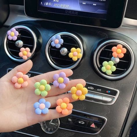 Cute Flower  Aromatherapy Car Air Outlet Decoration Perfume Clip Air Freshener Colorful Flora Decor Cute Flower, Air Freshener, Aromatherapy, Outlet