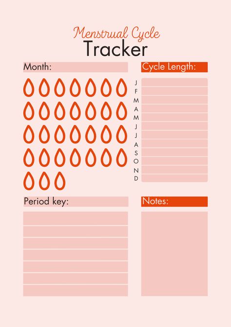 Red and Pink Illustrated Menstrual Cycle Tracker Planner by Anka Drozd Menstrual Calendar Printable, Menstrual Cycle Tracker, Cycle Tracker, Period Tracker, Workout Schedule, Personal Planner, Canva Templates, Daily Planner, Planner Template