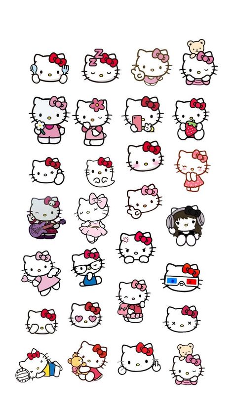 💞❤️ Hello Kitty Stickers, Hello Sticker, Diy Hello Kitty, Fashion Drawing Sketches, Hello Kitty Aesthetic, Kitty Drawing, Hello Kitty Drawing, Hello Kitty Art, Phone Wallpaper Patterns