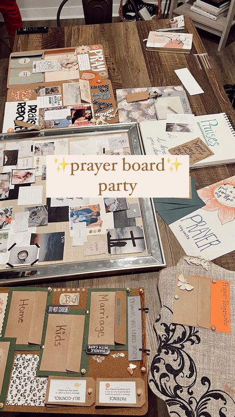 I loved seeing the girls’ prayer boards & how unique they are to our walk with Jesus 🕊️🤍🫶🏼 i’m so grateful to have this group of gals to… | Instagram Prayer Board Journal, Christian Ministry Ideas, Teen Prayer Board, Prayer Board Vision Board, Prayer Board Ideas For Men, Devotional Ideas Group, Answered Prayers Board, How To Have Faith, Christian Girls Night Ideas