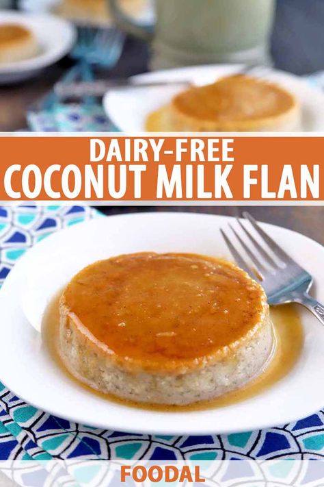 For a sweet treat at the end of your festive Cinco de Mayo meal, make this flavorful and rich coconut milk Mexican flan. The flavors of coconut, cinnamon, vanilla, and a touch of lemon come together in this custard-based dessert for epic flavor. Get the recipe now. #foodal #cincodemayorecipes #coconutflan #flanrecipes Coconut Milk Flan, Mexican Flan, Coconut Flan, Dairy Free Paleo, Flan Recipe, Paleo Sweets, Paleo Desserts, Paleo Treats, Dairy Free Dessert