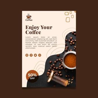 Coffee Flyer, Booklet Design Layout, Coffee Advertisement, Coffee Magazine, Coffee Poster Design, Spices Packaging, Cafe Posters, Restaurant Poster, Pencil Drawings For Beginners