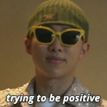 RM Trying To Be Positive Meme by Saadiya Reactions Pics, Response Memes, Bts Meme Faces, Bts Reaction, Reaction Photos, Pop Memes, Bts Reactions, Bts Memes Hilarious, Funny Kpop Memes