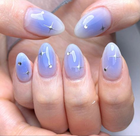 nails, nails idea, nails inspo, gel nails, acrylic nails, nail design, blue nails, nail extension, ombre nails, airbrush nails, simple nails, pastel nails Nail Gelish Design, Periwinkle Nails, Ideas Uñas, Mickey Nails, Cute Nail Polish, Polar Codes, Witchy Nails, Pretty Nail Colors, Romantic Nails