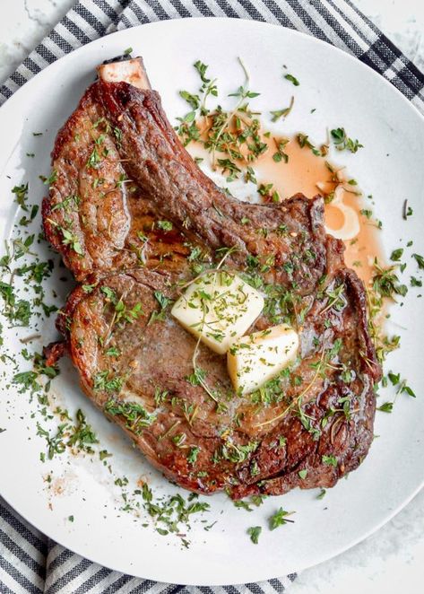 Prime Rib Steak, Rib Eye Recipes, Bone In Ribeye, Rib Steak, Air Fryer Steak, Tasty Meat, Air Fryer Dinner Recipes, Ribeye Steak, Air Fryer Recipes Easy