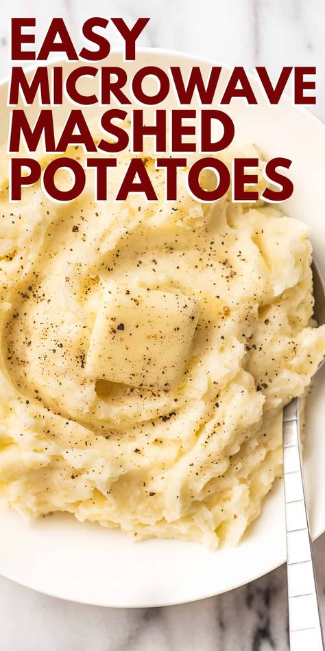 Microwave Mashed Potatoes, Cook Potatoes In Microwave, Quick Mashed Potatoes, Best Mashed Potatoes Ever, Baking Mischief, Microwave Cooking Recipes, Cooking Mashed Potatoes, Mashed Potatoes Recipe Easy, Baked Potato Microwave