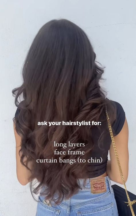 Round Layers On Long Hair, Indian Layers Haircut, Indian Haircut For Women Long Hair, Haircuts For Round Faces Long Layered With Bangs, Haircut For Long Hair With Layers Face Shapes, Indian Girl Haircut, Chin Bangs Long Hair, Long Haircut Wavy, Hairstyles For Oval Face Shape Long