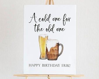 Beer birthday party | Etsy Wedding Bubbles Sign, 50th Birthday Themes, Beer Birthday Party, Adult Birthday Decorations, Birthday Welcome Sign, Beer Birthday, 65th Birthday, Favors Sign, Birthday Party Decor