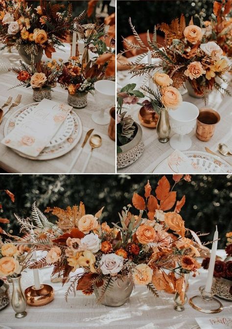 Harvest Wedding, Minimalist Dekor, Guest Book Table, Book Table, Wedding Themes Fall, Round Tables, Fall Wedding Flowers, Orange Wedding, Wedding Inspiration Fall