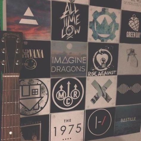 Tumblr, Imagine Dragons, Hipster Poster, Emo Room, Music Bedroom, Hipster Photography, Grunge Music, Grunge Room, Room Goals