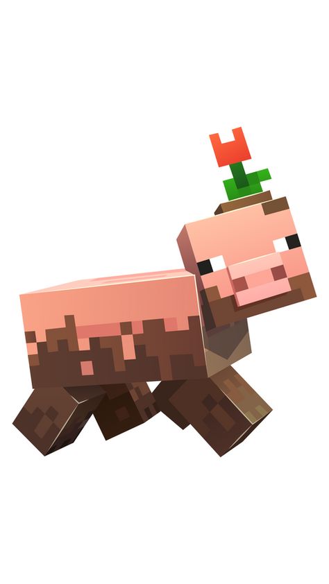 A cute pink pig decided to roll out in the mud and come to us in Minecraft sticker to please the real fans of this incredible game!. Cute Minecraft Animals, Minecraft Pig Face, Minecraft Cherry Blossom House, Minecraft Village Ideas, Pfp Minecraft, Cherry Blossom House, Minecraft Animals, Minecraft Pfp, Minecraft Cherry Blossom