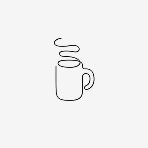 Single line drawing coffee cup - iphone app icon Balayage, Plato, One Line Coffee Cup, Coffee Simple Drawing, Coffee Icon Aesthetic, Coffee App Icon, Coffee Line Drawing, Drawing Coffee Cup, Drawing Cup