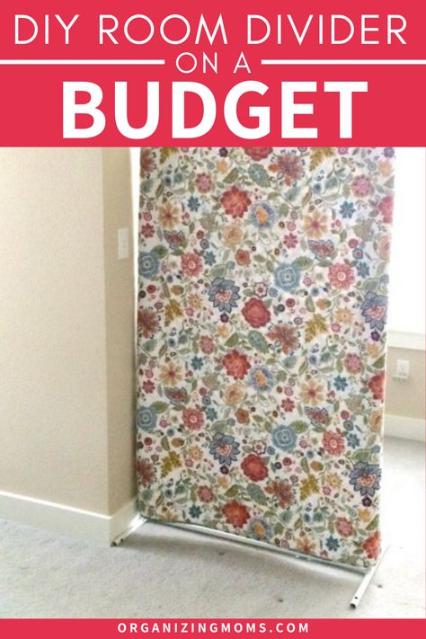 Diy Screens Divider, Room Divider For Slanted Ceiling, Diy Outdoor Room Divider, Shower Curtain Room Divider, Bedroom With Divider Wall, Diy Wall Curtains, Room Partition Ideas Diy, Diy Privacy Screen Indoor How To Make, Divided Office Space