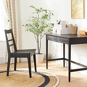 Wood & Cane Writing Desk Black - H & H with Mag. Writing Desk With Drawers, Desk Black, Hearth & Hand With Magnolia, Jute Area Rugs, Metal Floor, Hearth And Hand, Black Desk, Buy Wood, Wooden Desk