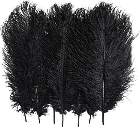 Ostrich Feathers Decoration Crafts Bulk - 20pcs Natural Plumas Decor for Home Wedding Party DIY Feather Erikord(21-24inch, Black) Black Ostrich Feathers, Masquerade Party Decorations, Feather Lamp, Feather Decor, Masquerade Party, White Feathers, Ostrich Feathers, Sweet 16 Parties, Black Feathers