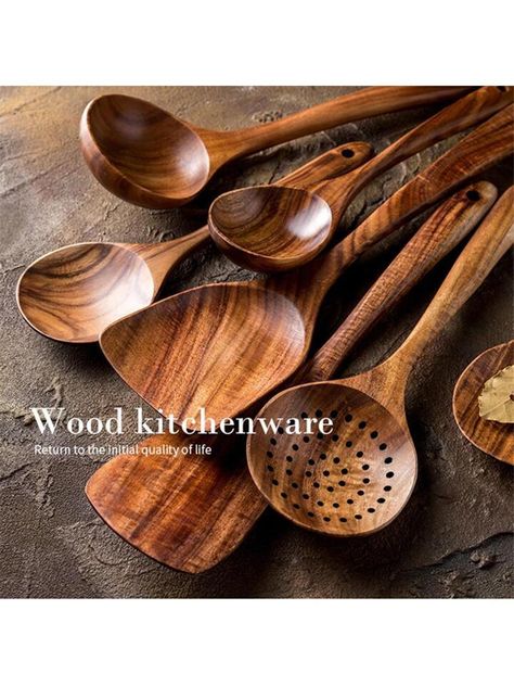 Wood cooking utensils