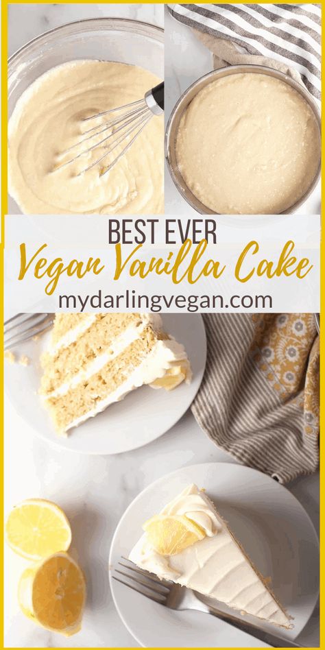 Gluten Free Vegan Vanilla Cake, Best Vegan Vanilla Cake, Vegan Vanilla Cake Recipe, Dairy Free Vanilla Frosting, Dairy Free Vanilla Cake, Vegan Cake Frosting, Trend Cake, Vegan Vanilla Cupcakes, Healthier Baking