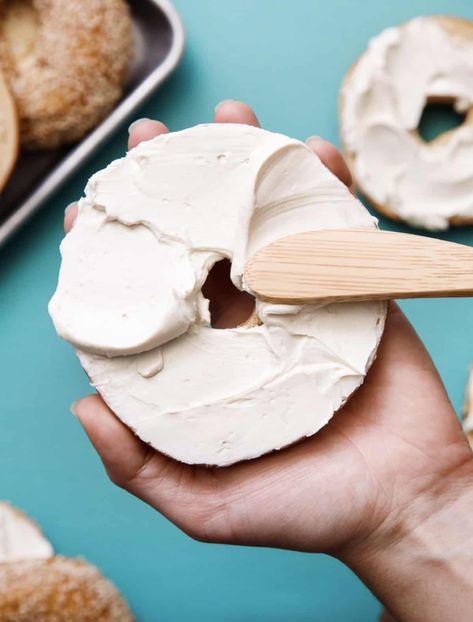 Vegan Cream Cheese Empathy Poster, Non Dairy Cream Cheese, Poster Moodboard, Vegan Cream Cheese Recipe, Recipes Using Cream Cheese, Vegan Catering, Vegan Bagel, Snacks Sweet, Lowering Cholesterol