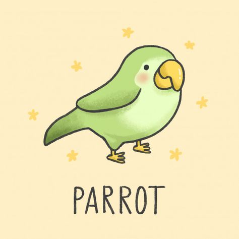 Parrot Cartoon, Parrot Logo, Parrot Drawing, Cute Parrot, Logo Flower, Modern Business Cards Design, Flower Birthday, Cute Kawaii Animals, Animal Doodles