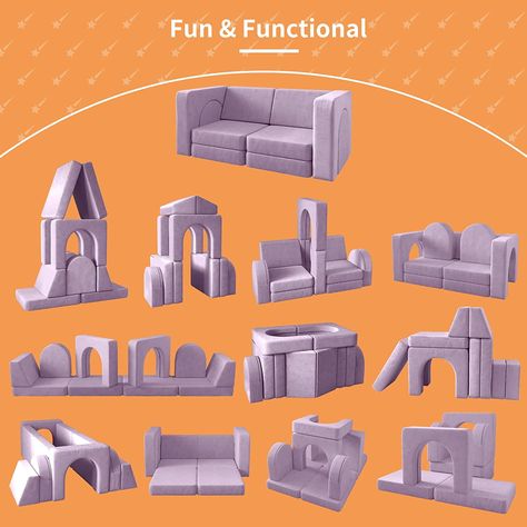 Toddler Couch, Toddler Sofa, Fold Out Couch, Kids Forts, Play Couch, Kids Couch, Playroom Bedroom, Lounge Couch, Bedroom Couch