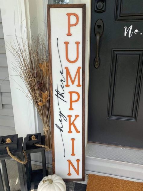 Hello Fall Y'all Welcome Sign … curated on LTK Pumpkin Porch, Hey There Pumpkin, Fall Wood Signs, Porch Pumpkins, Rustic Porch, Door Signs Diy, Front Porch Signs, Porch Welcome Sign, Fall Deco