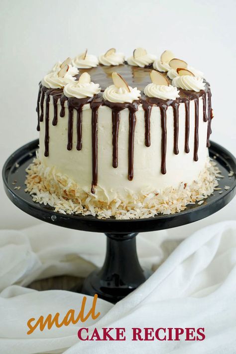 Six inch cakes are my favorite size cake. These cake recipes make double layered cakes and are perfect for one or two families. Read the collection of recipes here! Almond Joy Cake, 6 Inch Cake, Mummy Birthday, Rustic Wreaths, Coconut Cream Cake, Cake Preparation, Small Batch Baking, Smores Cake, Sweet Potato Cake